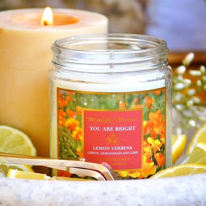 Faerie-Dust Inspiration You Are Bright Lemon Verbena Aromatherapy Candle 8oz